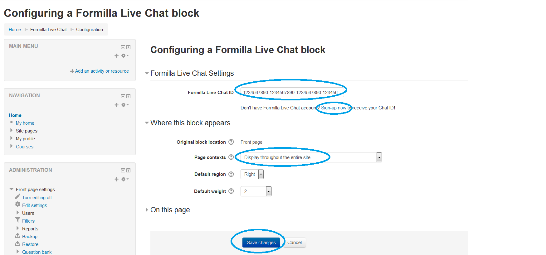 Moodle Formilla Live Chat Add A Block